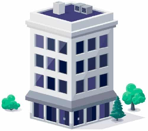 Illustration of an office building representing Commercial accounts
